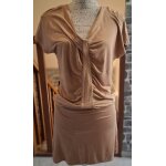 Robe courte moulante camel