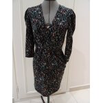 Robe courte noire � motifs morgan taille 38