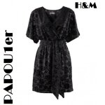 Robe courte noire en velours - h&m - t. 38 - neuve