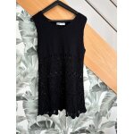 Robe courte / tunique noire effet crochet zara