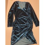 Robe courte velours bleu p�trole drap�e ? glamour & festive (id262)