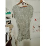 Robe cr�me motifs noirs 42 xl coton du monde.