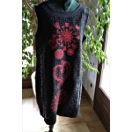 Neuve robe desigual avec, devant, motifs rouges sur fond brillant� noirneuve robe desigual avec, devant, ...