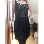Robe elegante laine beige, bleue et noire - cop. copine - 38