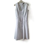 Robe esprit taille 36 blanche lin et coton doublée tbe Robe esprit taille 36 blanche lin et coton doublée tbe
