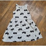 Robe fille blanche imprim� noeud noir h&ampm taille 10ans