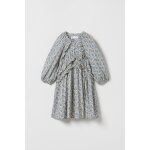 Robe � fleurs et volants turquoise moyen (zara)