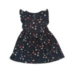 Robe gris anthracite � papillons multicolore et paillettes. h&m. coton. taille 3 - 4 ans 98 - 104 cm
