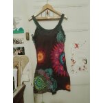 Robe grise motifs colors 42 xl coton du monde.