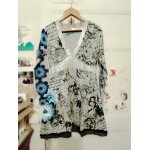 Robe grise motifs noirs / bleus 38 m desigual.