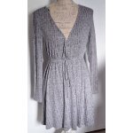 Robe grise unie lgre  manches longues