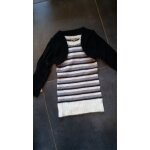 Robe in extenso acrylique 3 ans noir argent blanc  ligne + bolro noir