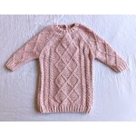 Robe en laine rose a torsades. primark. taille 3 - 6 mois. 68 cm