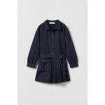 Robe lat�rale � plis plats bleu encre (zara)