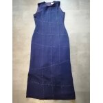 Robe longue marine � carreaux brillants doubl�e longueur 115 cm taille unique zara