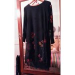 Robe longue noire motifs colors fendue 40 l desigual.