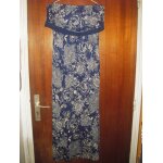 Robe longue sans manche motifs fleuris jennifer, taille m, coloris bleu marine et blanc, rabat bord ...