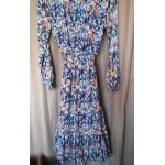 Robe longue voile imprim taille 38. double. polyester. manches longues.