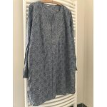 Robe manches longues boutonnes tissu coton bleu et blanc zara taille xl