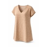 Robe marron clair motifs blancs shein taille l / 40 - 42
