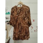 Robe marron motifs noirs / beiges 38 m h&m.