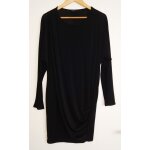 Robe mi longue drapee fluide noire. morgan. polyester. elasthanne. taille l / 40 / 42