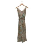 Robe mi - longue wax beige et bleu taille 36 caroll