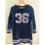 Robe molletonne bleu marine style maillot de sport taille 36 - 38