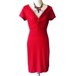 Robe morgan taille 36 rouge polyester & elasthanne tbe