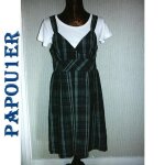 Robe naf naf - ecossais bleu - neuve - t. 2