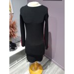 Robe noir manche longues avec bandes bordeaux sur chaque cotes extensible