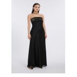 Robe noir soiree longu drapee mariage ceremonie coktail fourreau noir habillee tenu camaeu bustier satin ...