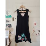 Robe noire bas motifs multicolores 38 m desigual.