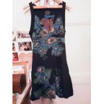 Robe noire imprim bleu / vert 42 xl desigual.