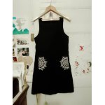 Robe noire motifs blancs 38 m desigual.