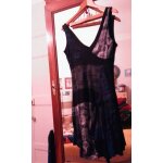 Robe noire motifs bleus / gris 38 m desigual.