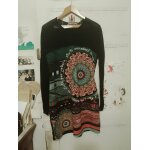 Robe noire motifs color�s 42 xl desigual.