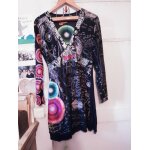 Robe noire motifs colors 42 xl desigual.