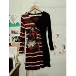 Robe noire motifs multicolores 38 m desigual ,