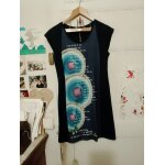 Robe noire motifs multicolores 40 l desigual.