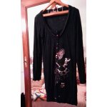 Robe noire motif oiseau perles cousues sur velours noir 40 l desigual.