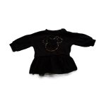 Robe noire tete de minnie beige rose brillant. voile. disney baby. 6 mois