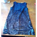 Robe noire zara girls taille 11 - 12 ans strass et paillettes . .