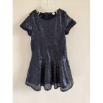 Robe oka�di fille 5 ans (110 cm) bleu marine sequins - doublure coton