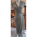 Robe portefeuille moulante kaki