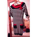 Robe raye noir / blanc col et poches rouges 38 m morgan.