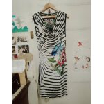 Robe ray�e noir / blanc motif multicolore 40 l desigual.