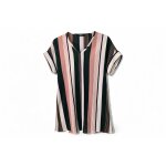 Robe ray�e rose parle, rose pastel, kaki shein taille xs