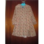 Robe rétro manches longues, col châle en velours côtelé sergent major, taille 3 ans, coloris marron clair ... Robe rétro manches longues, col châle en velours côtelé sergent major, taille 3 ans, coloris marron clair ...