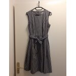 Robe rtro vichy carreaux bleu